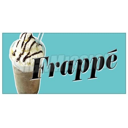 FRAPPE Decal Iced Cold Coffee Drink Greek Sign New Cart Trailer Sticker